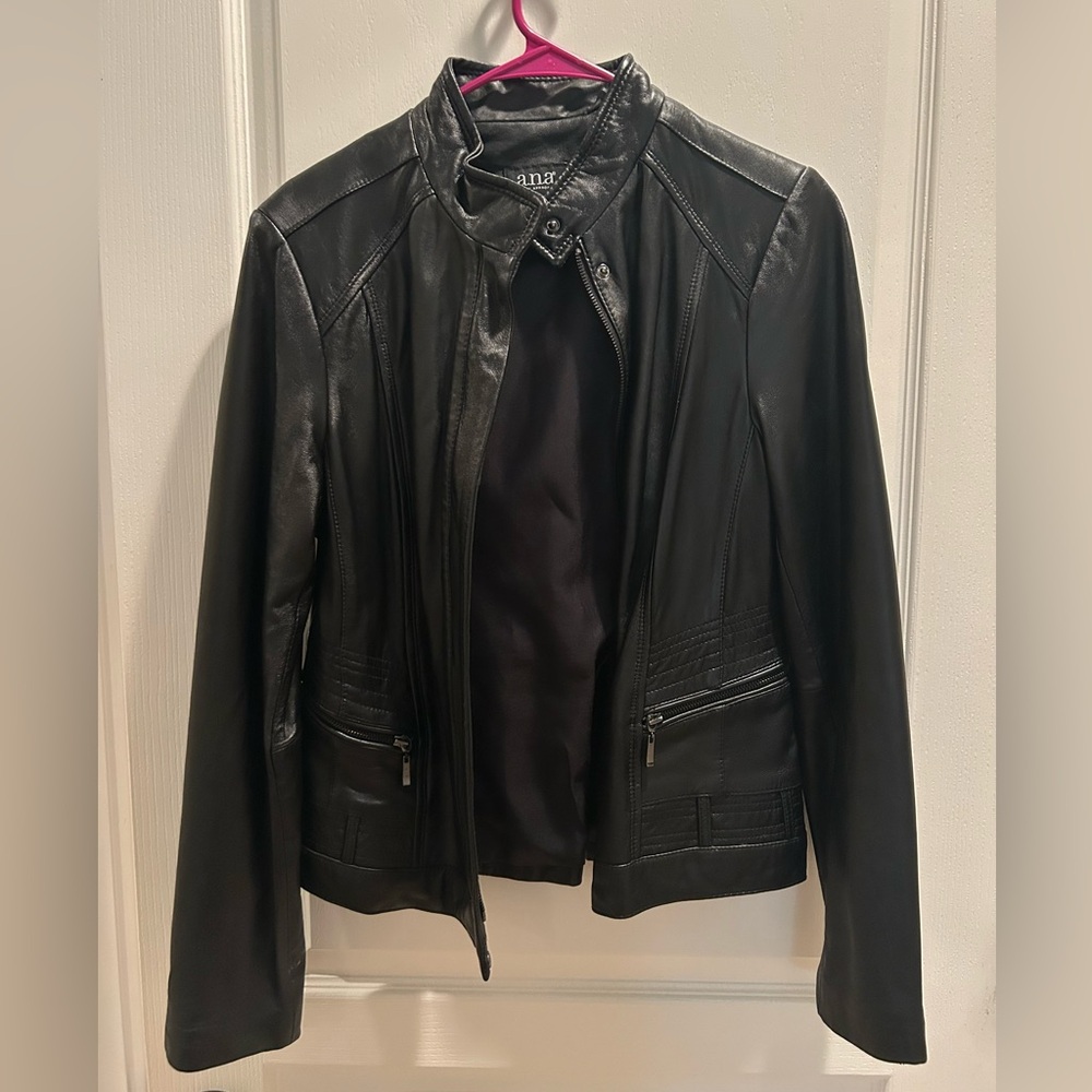 Ana Genuine Lambskin Leather Biker Jacket